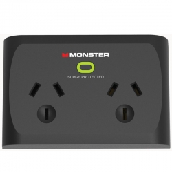 Monster 2-Socket Surge Protector - Black